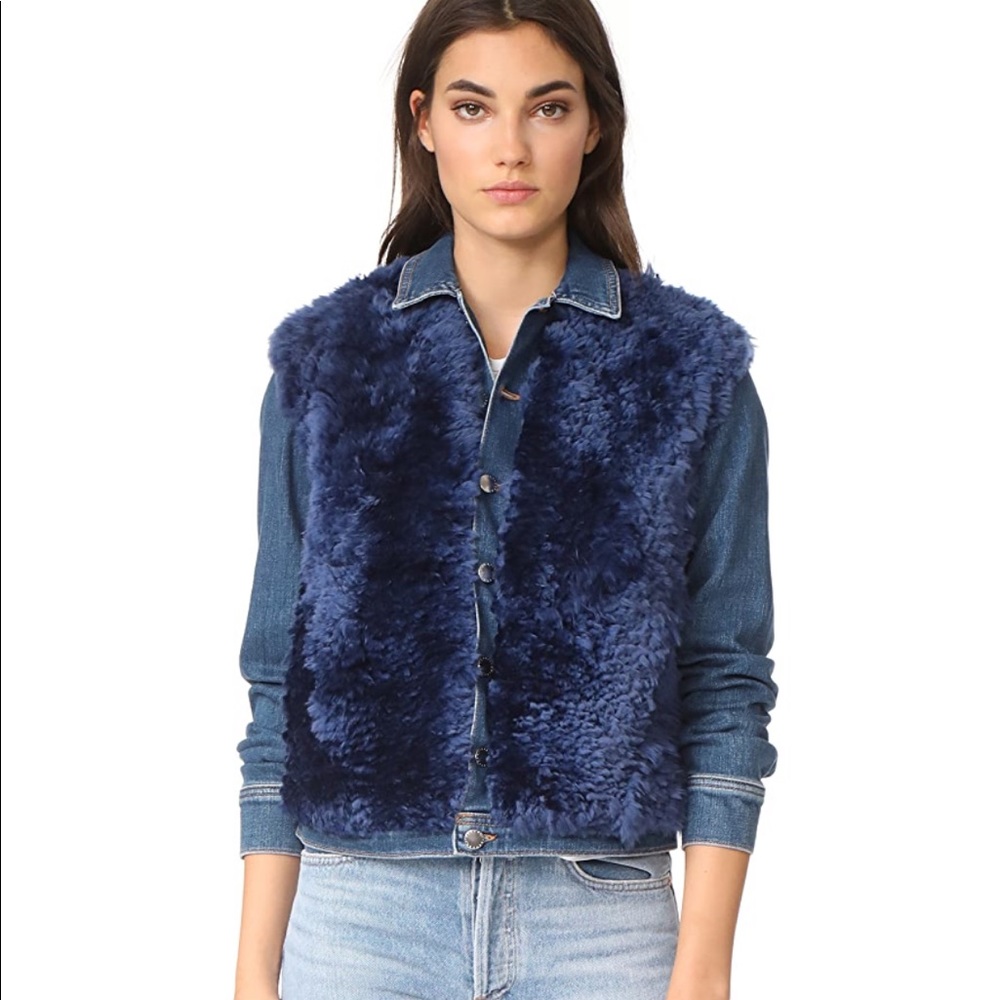 L’Agence Carolina shearling denim jacket